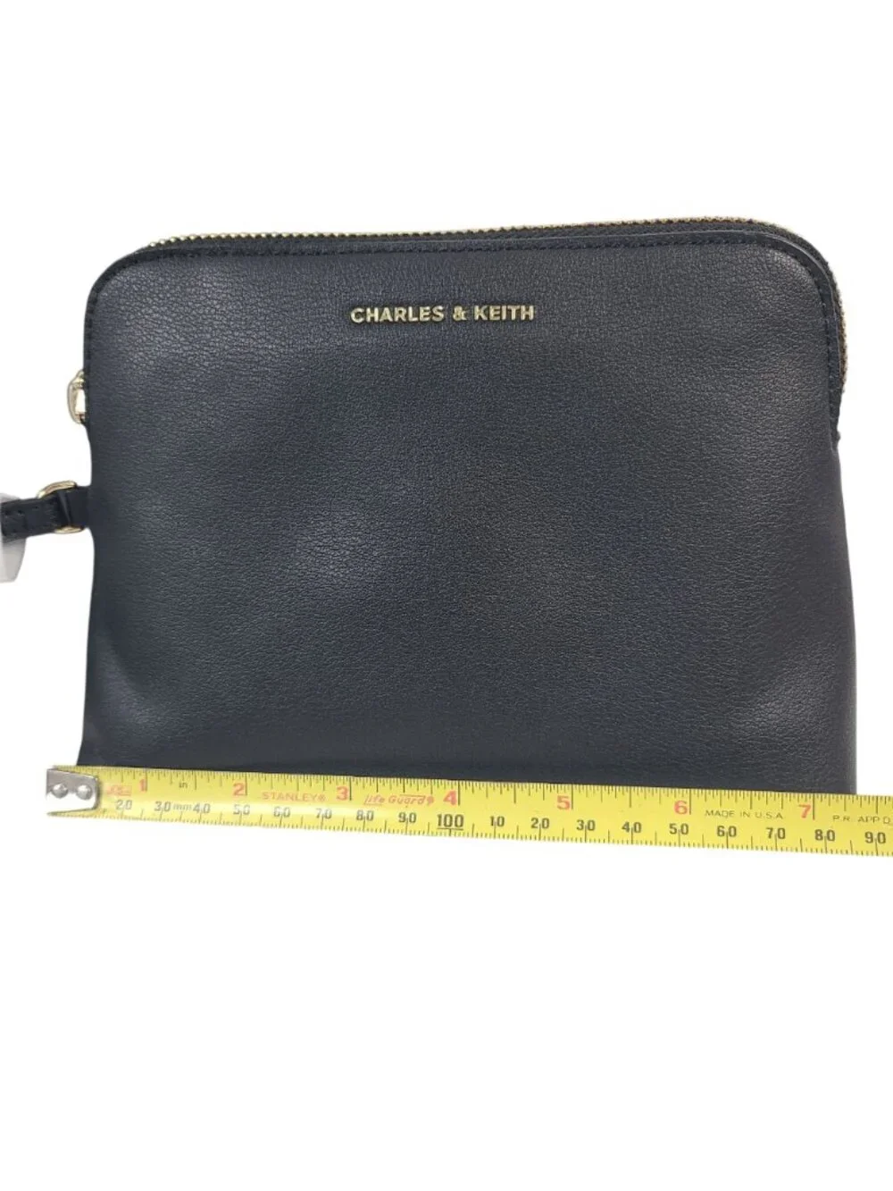 NEW Charles & Keith Aislin Hobo Handbag & Pouch Black Recycled Leather